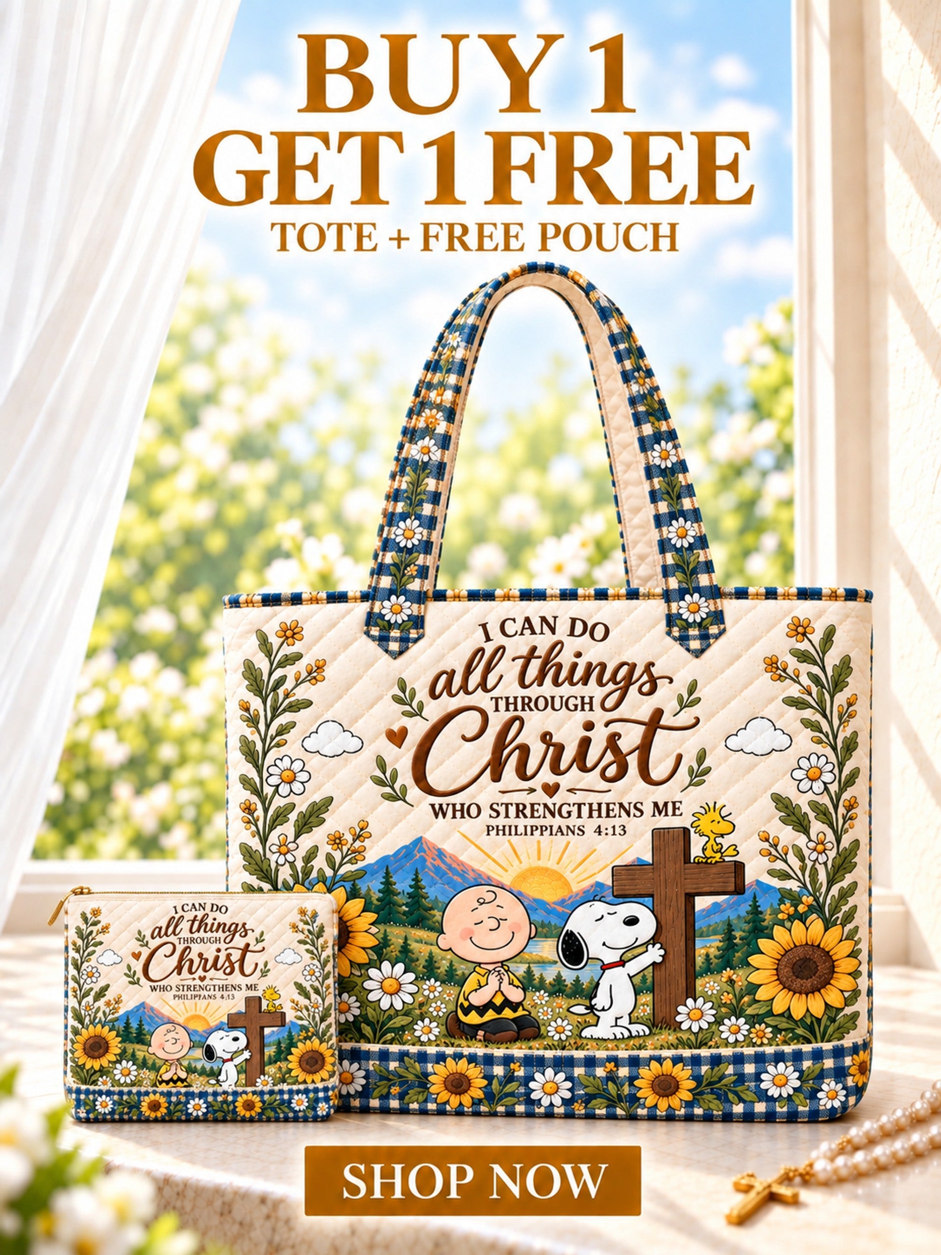 god beloved i can do all things through christ nutty gang christian gift for her personalized quilted tote bag buy 1 get 1 free