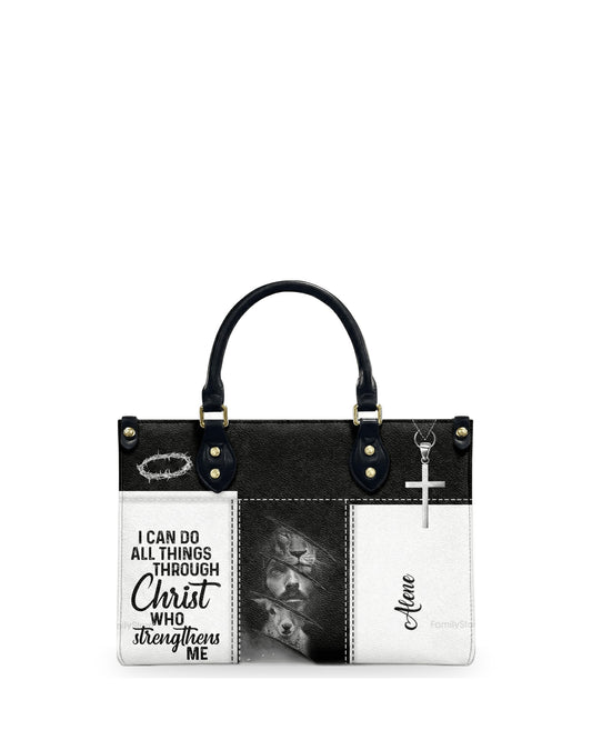 god beloved i can do all things through christ personalized leather handbag 2