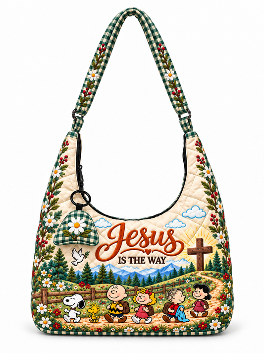 god beloved jesus is the way gift for her personalized quilted hobo shoulder bag 1