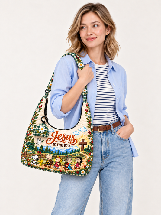 god beloved jesus is the way gift for her personalized quilted hobo shoulder bag 2