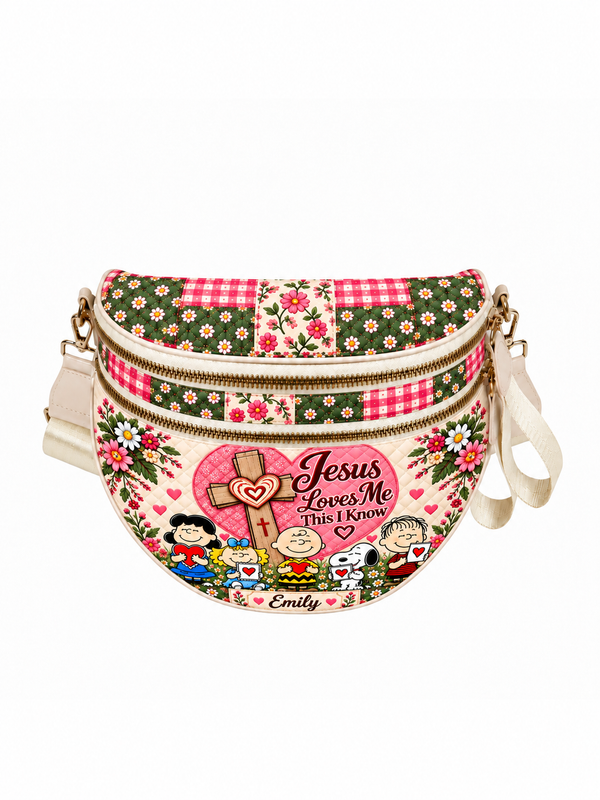 God Beloved - Jesus Loves Me This I Know Christian Faith Gift For Her - Personalized Crossbody Bag