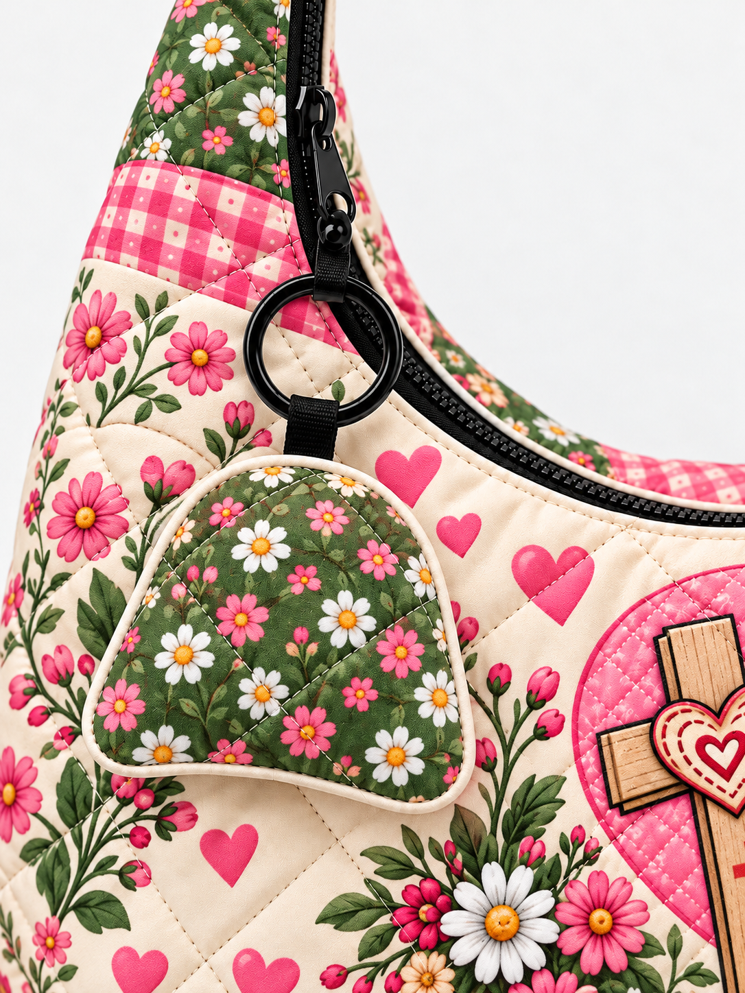 god beloved jesus loves me this i know gift for her personalized quilted hobo shoulder bag 3