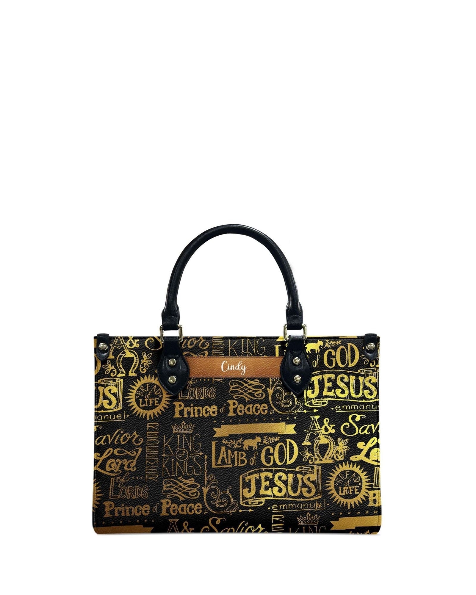 god beloved lamb of god personalized leather handbag at4081226