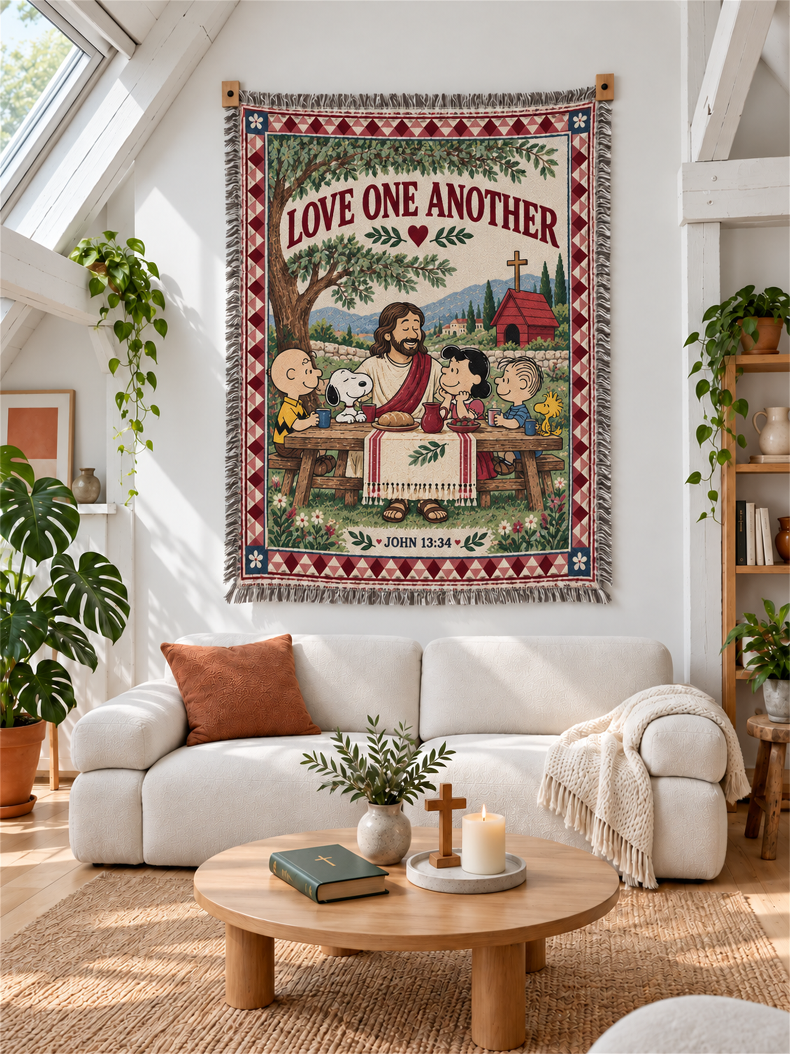 god beloved love one another john 13 34 christian home decor for family personalized woven 3