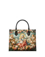god beloved madonna and child angel halo of roses christian leather handbag