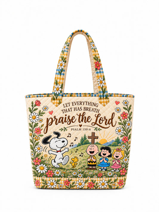 god beloved praise the lord psalm 150 6 nutty gang christian gift for her personalized quilted tote bag