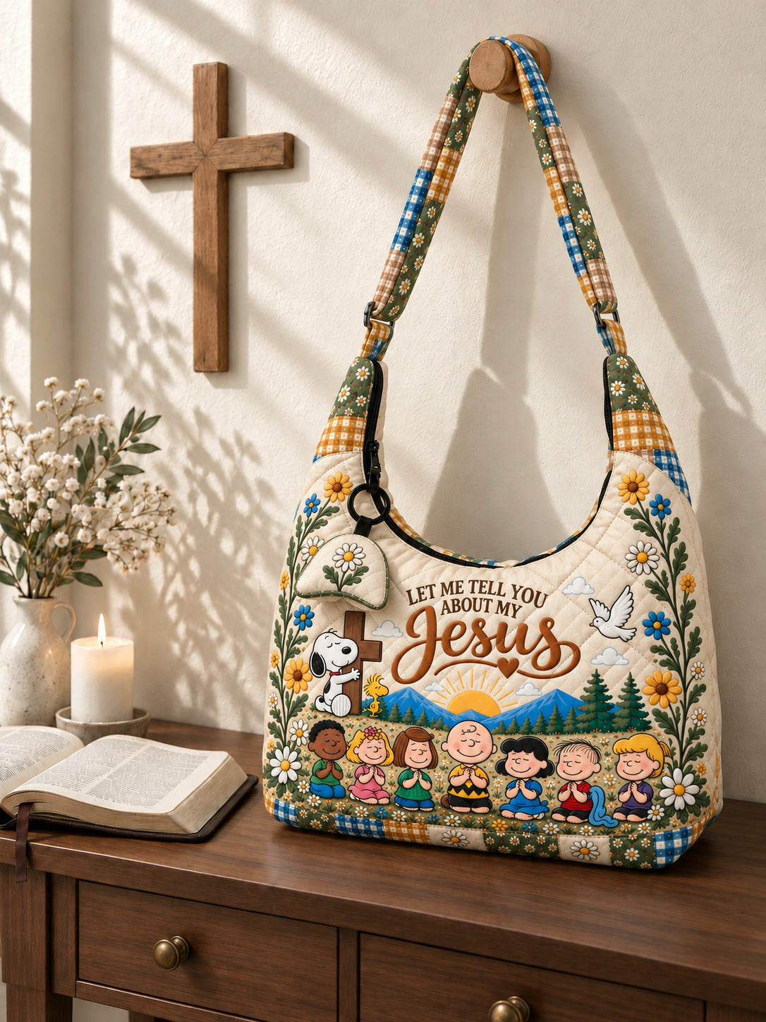 god beloved quilted hobo shoulder bag 4