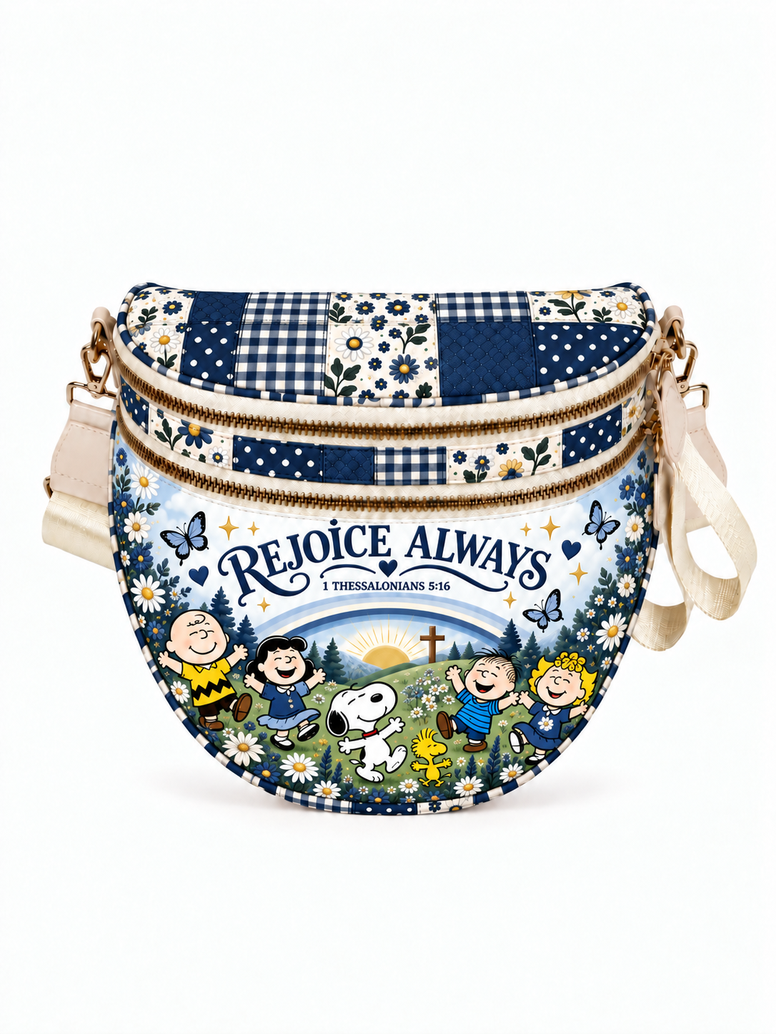 god beloved rejoice always 1 thessalonians 5 16 gift for her personalized crossbody bag navy ivory