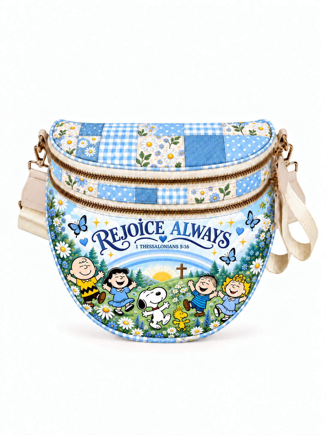 god beloved rejoice always 1 thessalonians 5 16 gift for her personalized crossbody bag sky blue