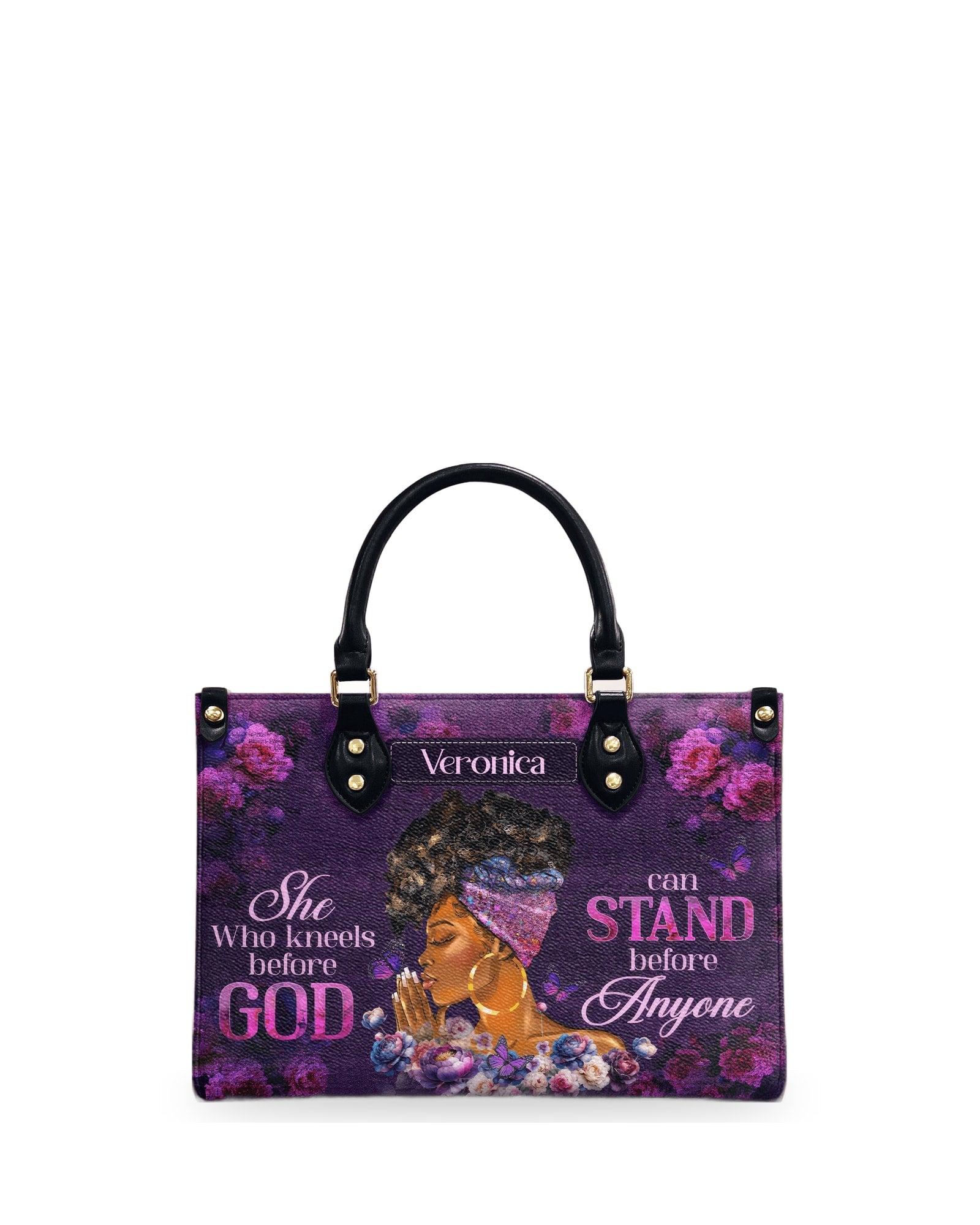 god beloved she who kneels before god personalized leather handbag christian gift for her hh01