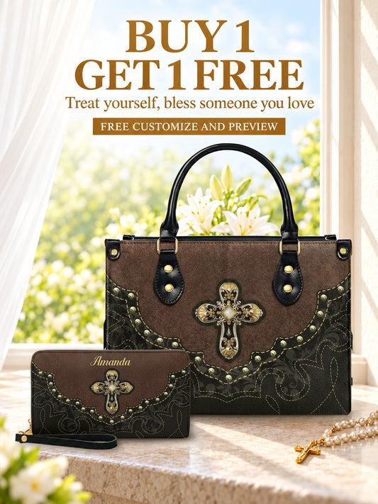 god beloved special cross leather handbag deal free wallet buy 1 get 1 free