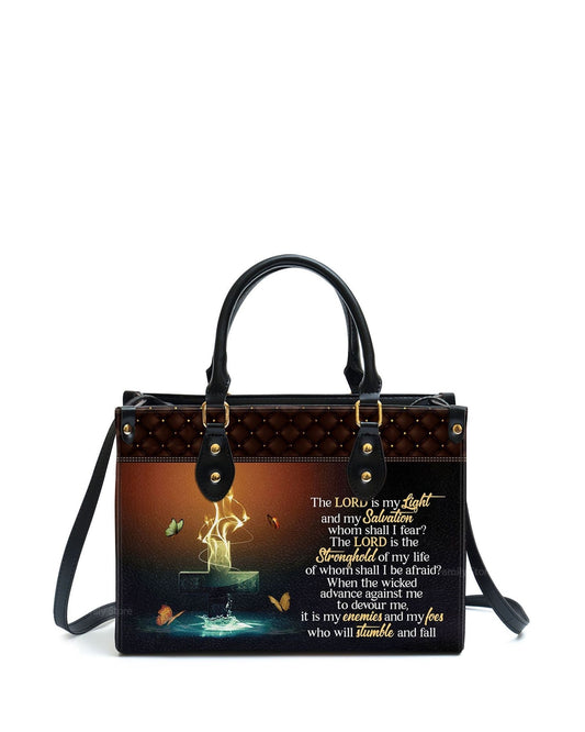 god beloved the lord is my light and my salvation scripture gifts for women of god personalized leather handbag at4081334