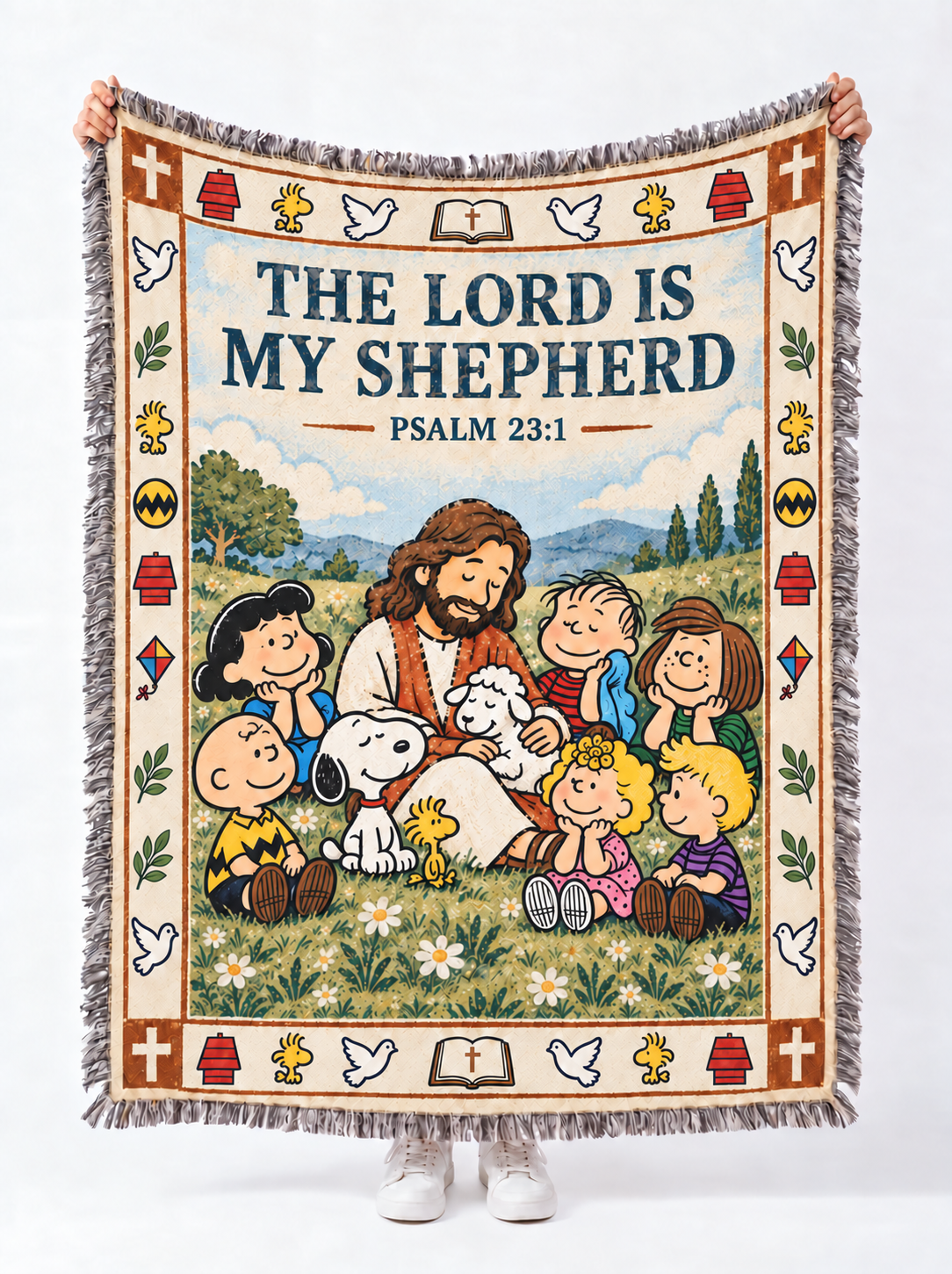 god beloved the lord is my shepherd psalm 23 1 christian gift for kids personalized woven 1