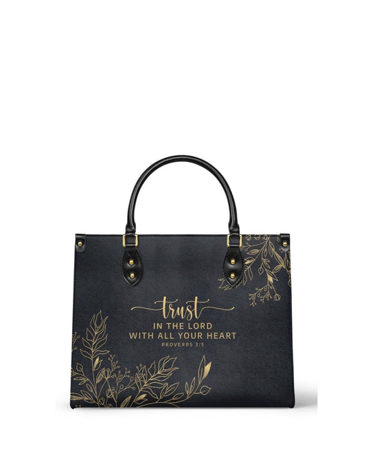 god beloved trust in the lord proverbs 3 5 black leather handbag