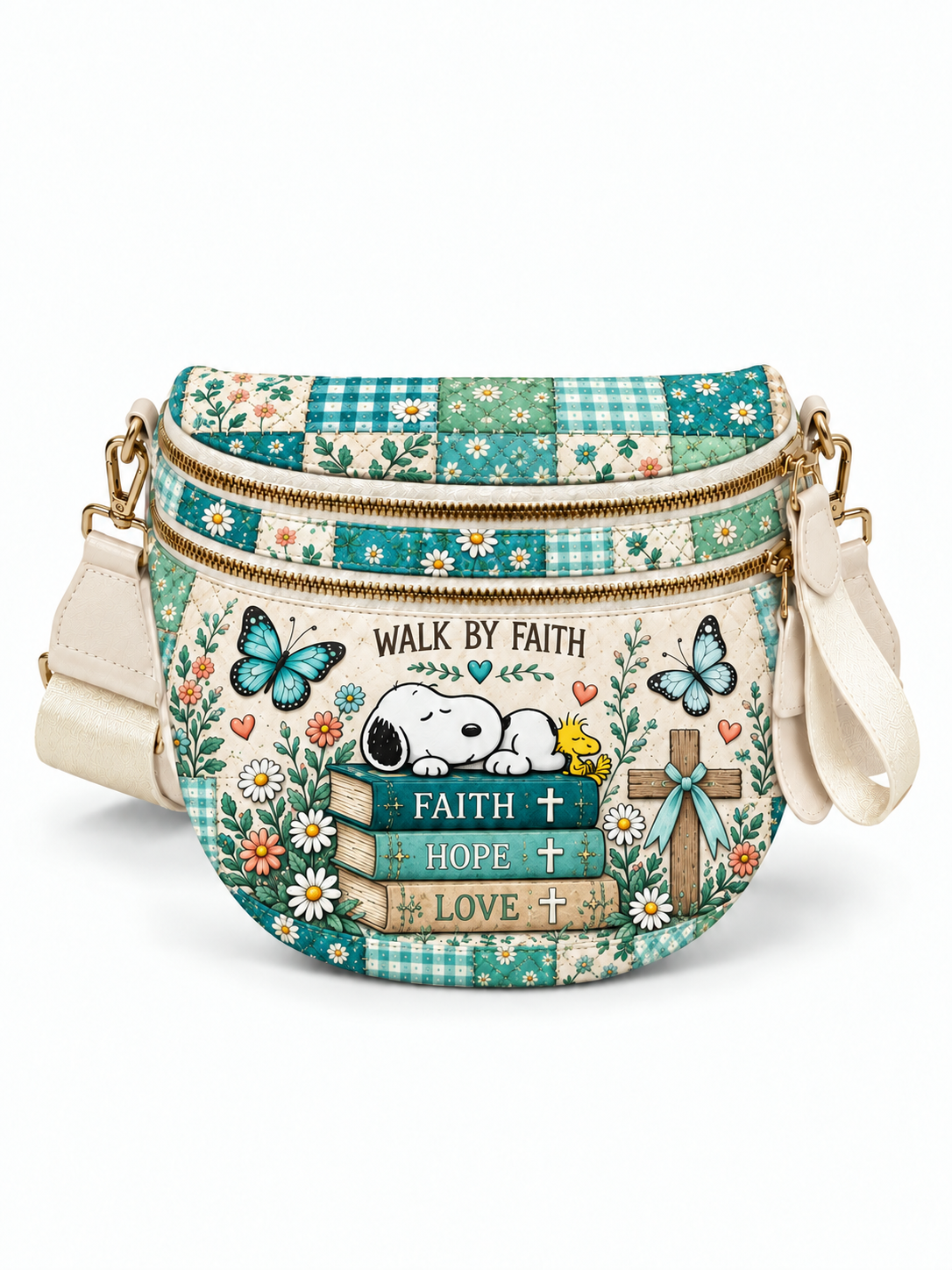 god beloved walk by faith gift for her personalized crossbody bag coastal teal