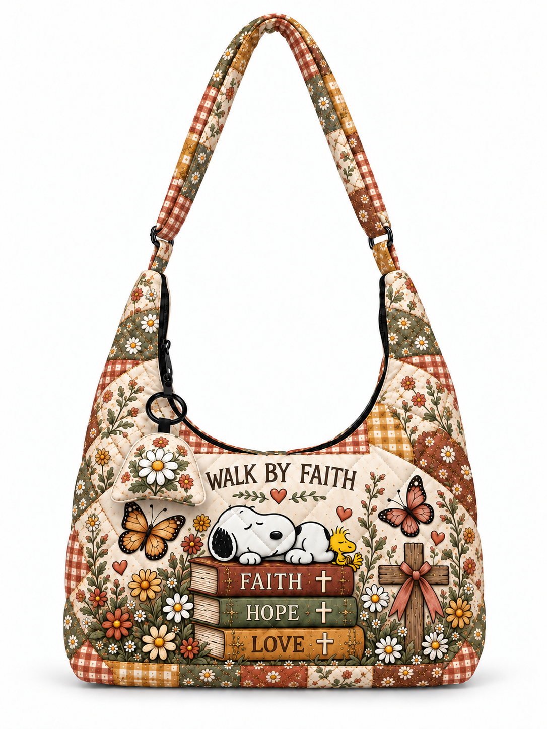 god beloved walk by faith gift for her quilted hobo shoulder bag autumn harvest