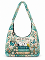 god beloved walk by faith gift for her quilted hobo shoulder bag coastal teal