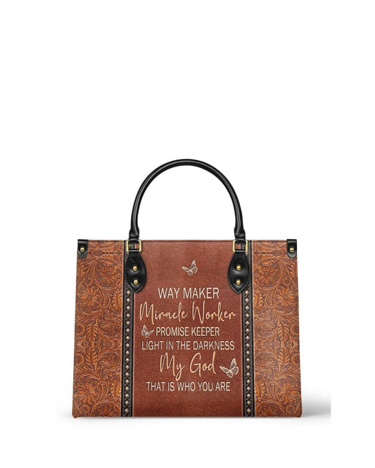 god beloved way maker miracle worker leather handbag