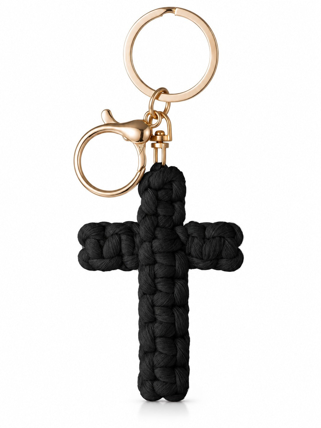 god beloved woven faith cotton cross bag charm black