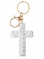 god beloved woven faith cotton cross bag charm white