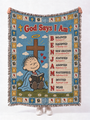 personalized peanuts linus woven blanket god says i am bible custom name blue quilt 04_46f819a0 2bd3 4a85 aec4 e864c23f0573