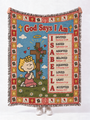 personalized peanuts sally woven blanket god says i am praying custom name blue quilt 05_5d852818 1162 4e03 ad67 2c9150cea89a