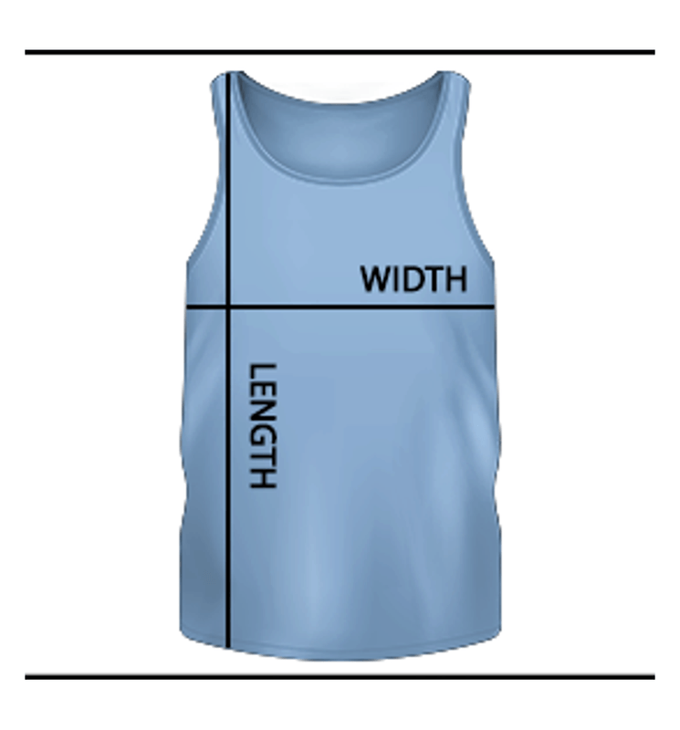 Cotton Unisex Tank measurement guide